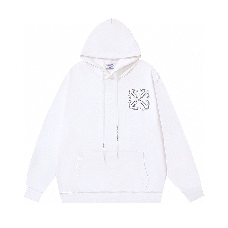 Black Cotton Arrow Logo Pullover - Men's