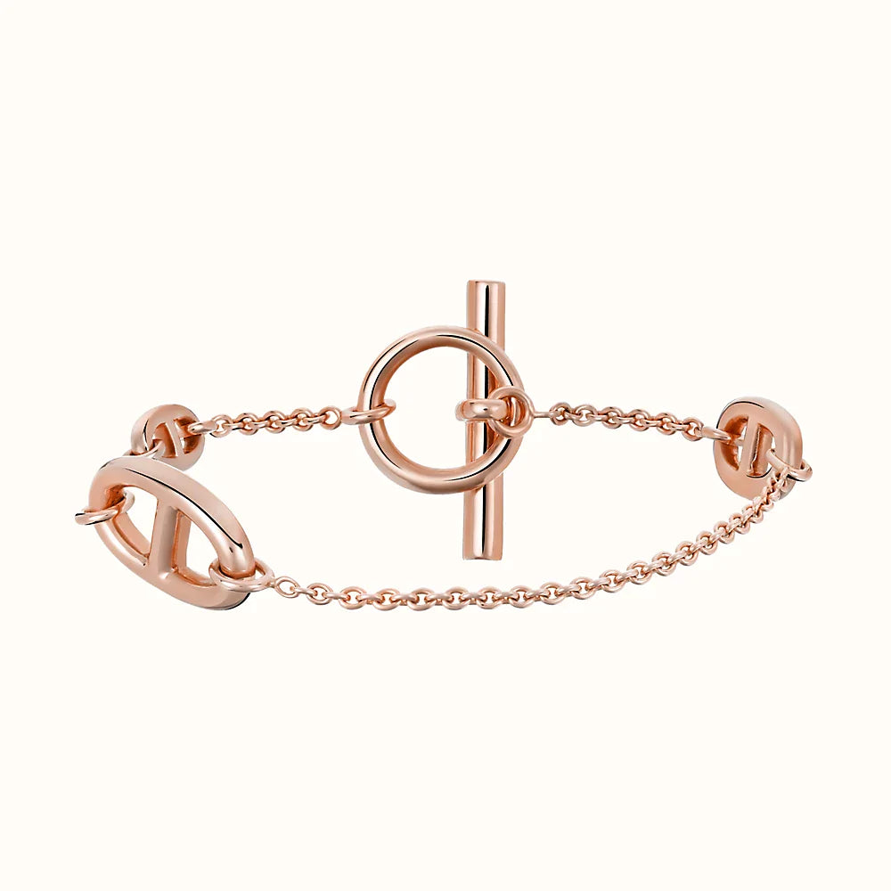 Dancre Chaine 3 Motif Rose Gold Bracelet – LUX VERSE Luxury Designer Fashion Outlet