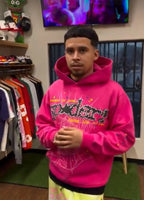 Pinker Baumwoll-Pullover mit Grafik – Herren