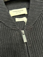4-Bar Knit Zip Grey Sweater - Men's