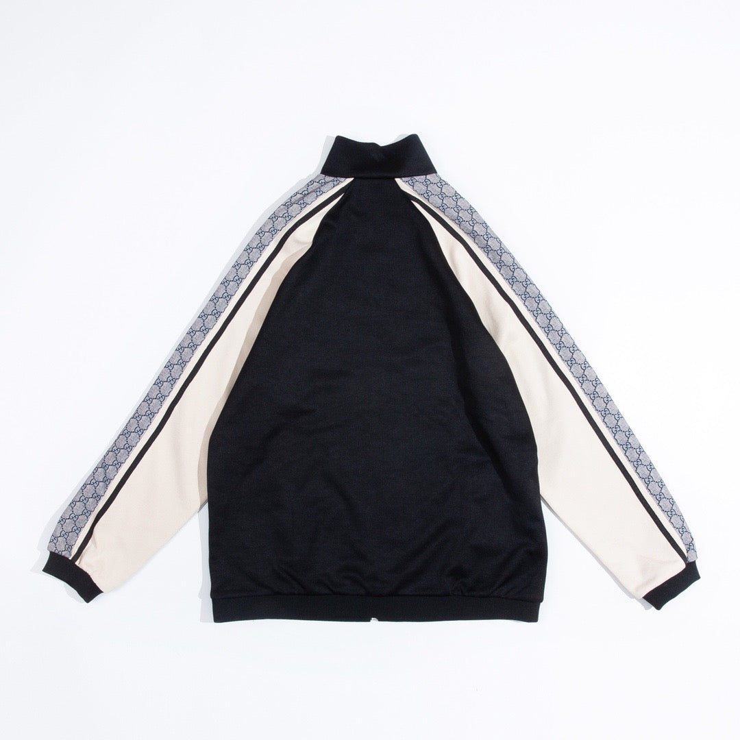 Black Jersey Monogram Sleeve Track - Men's