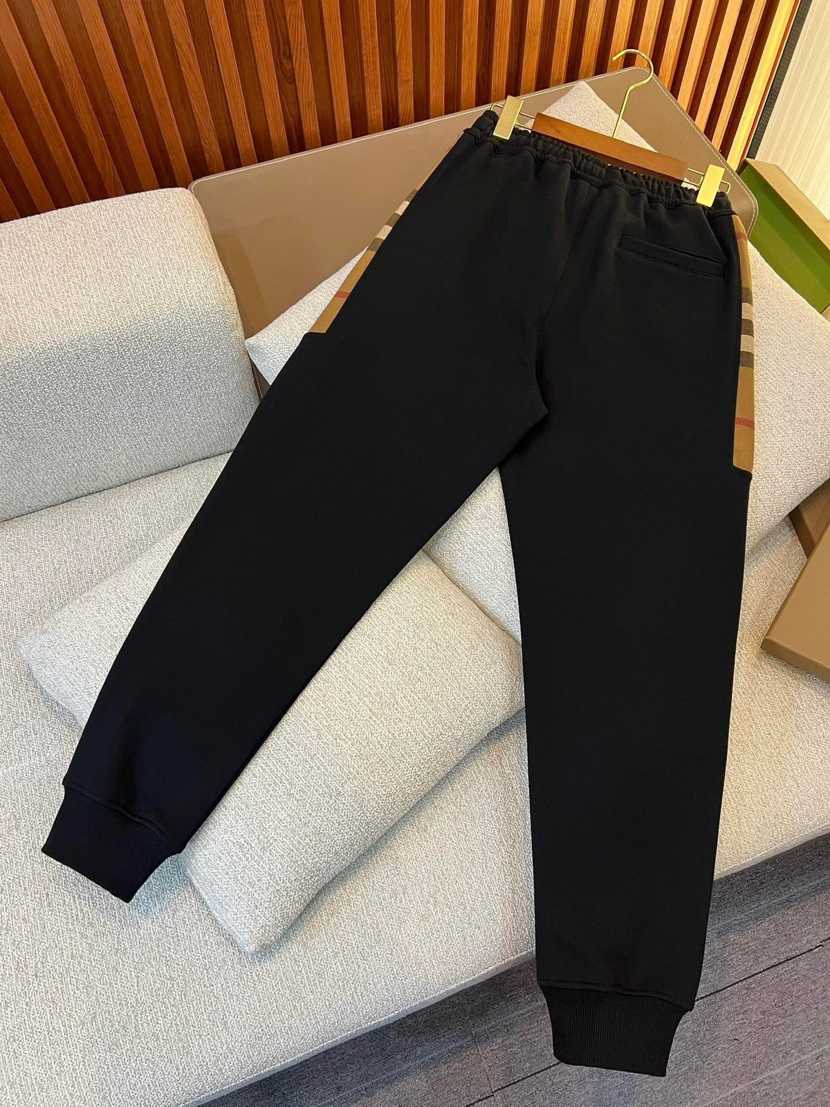 Black Cotton Cuffed Joggers - Men's