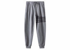 Graue Jogginghose mit Blockstreifen aus Baumwolle – Herren