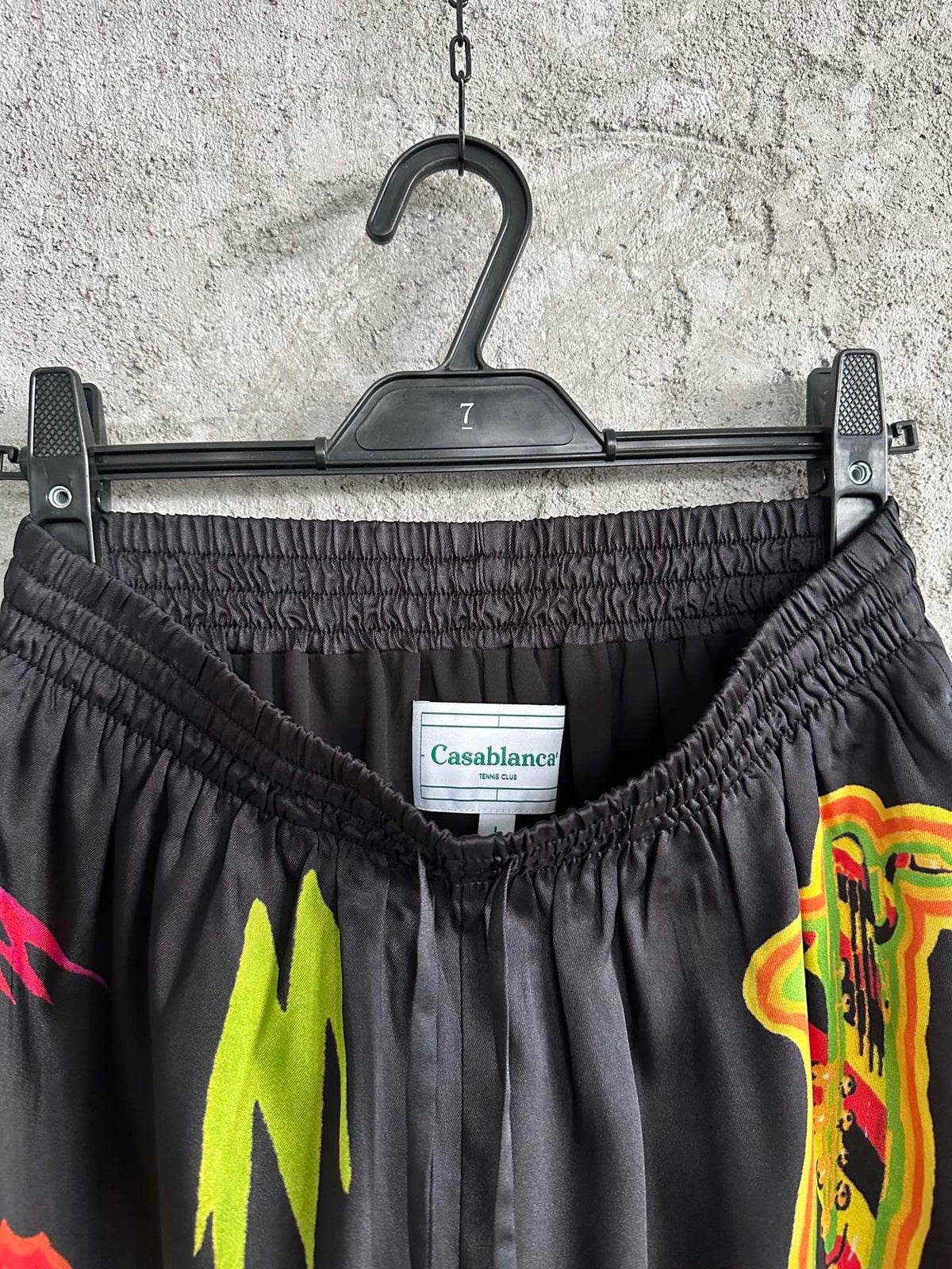 Black Graphic Print Silk Shorts - Men's