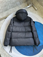 Schwarz-weißer Parka – Herren