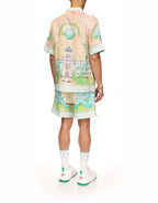Scenic Print Silk Shorts - Men's