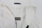 White Cotton Logo Zip-Through - Men's