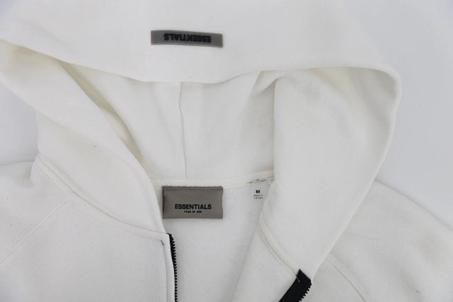 Beige Cotton Logo Zip-Through - Men's