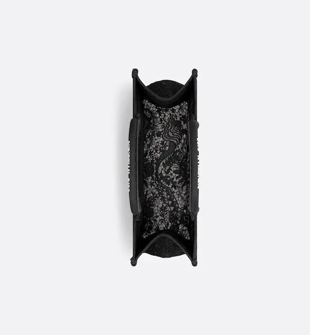 Medium Book Tote Black – designed to hold all the daily essentials, the style is fully embroidered with black – LUX VERSE Luxury Designer Fashion Outlet