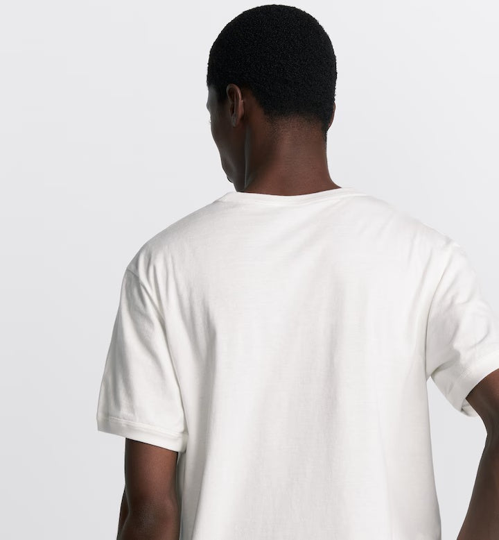 Relaxed-Fit T-Shirt – crafted in white cotton jersey, it features a classic ribbed crew neck – LUX VERSE Luxury Designer Fashion Outlet