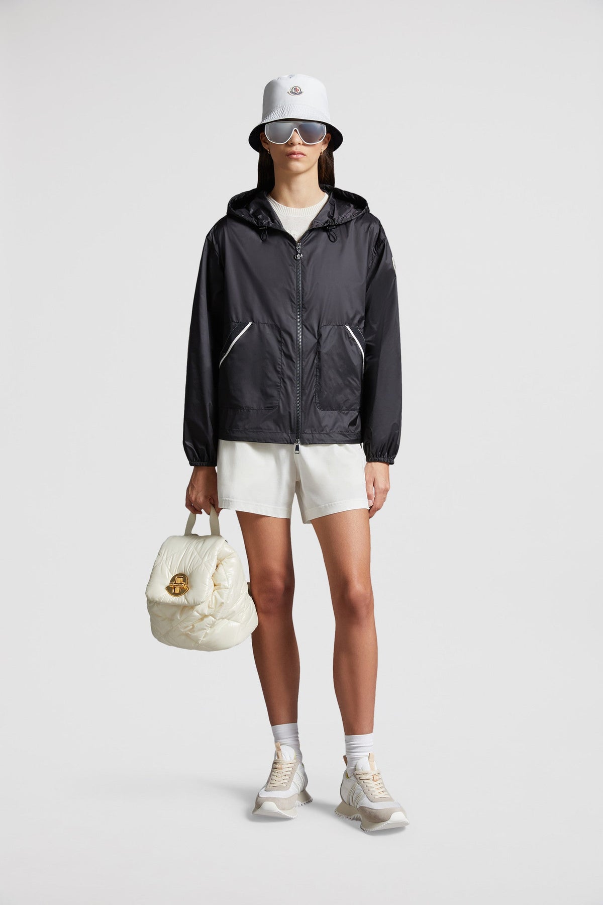 Filiria Hooded Glossy Jacket – crafted from nylon laqué Nylon laqué lining Down-filled Hood with drawstring – LUX VERSE Luxury Designer Fashion Outlet