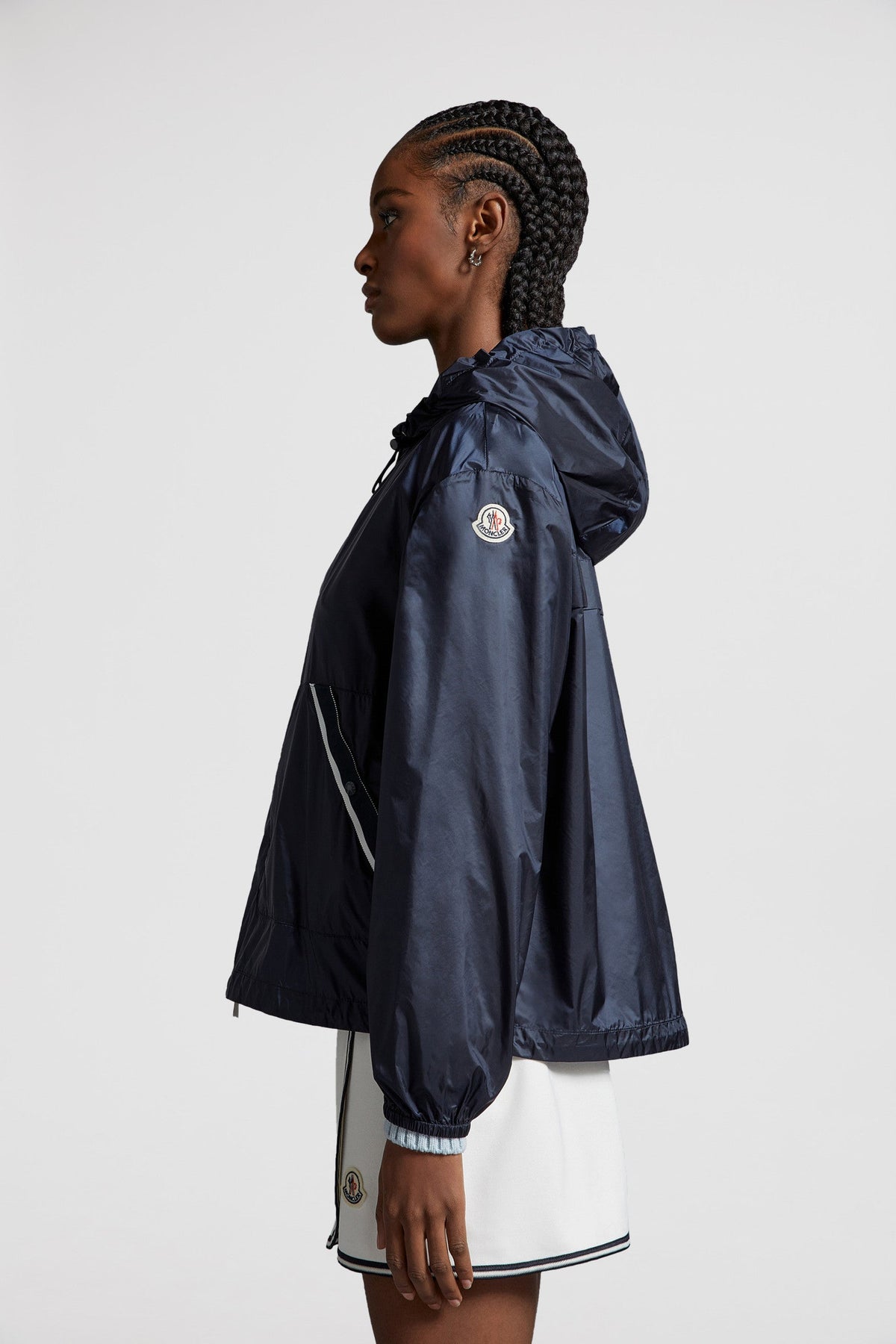 Filiria Hooded Glossy Jacket – crafted from nylon laqué Nylon laqué lining Down-filled Hood with drawstring – LUX VERSE Luxury Designer Fashion Outlet
