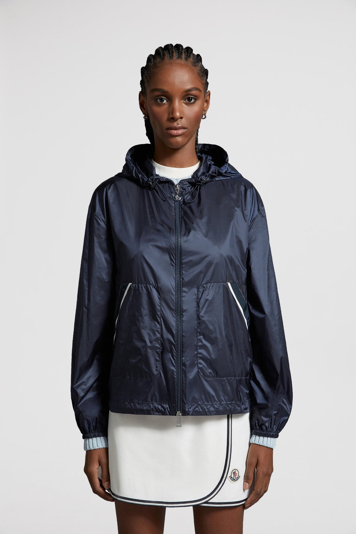 Filiria Hooded Glossy Jacket – crafted from nylon laqué Nylon laqué lining Down-filled Hood with drawstring – LUX VERSE Luxury Designer Fashion Outlet