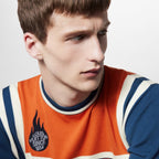 Short-Sleeved Cotton T-Shirt – an embroidered flame design adds a textured detail – LUX VERSE Luxury Designer Fashion Outlet