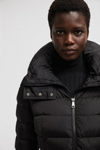 Flammette Long Down Jacket – crafted from nylon technique Nylon technique lining Down-filled Pull-out hood Zipper – LUX VERSE Luxury Designer Fashion Outlet