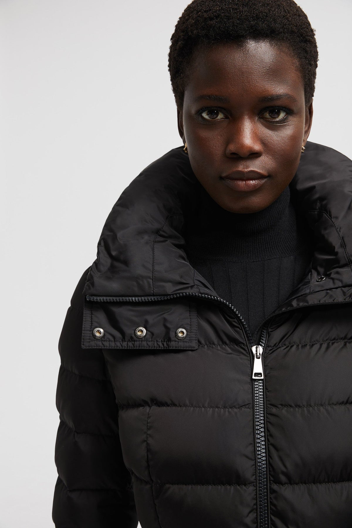Flammette Long Down Jacket – crafted from nylon technique Nylon technique lining Down-filled Pull-out hood Zipper – LUX VERSE Luxury Designer Fashion Outlet
