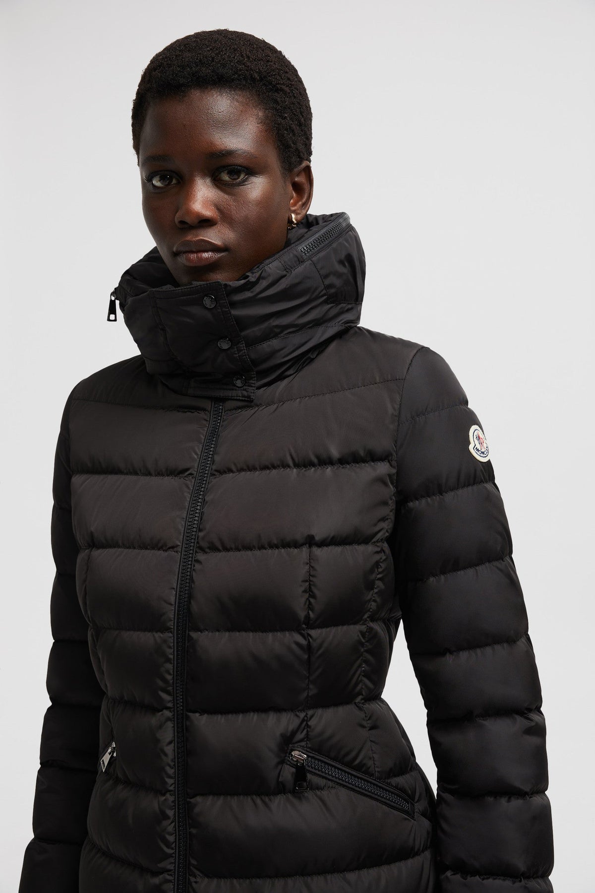 Flammette Long Down Jacket – crafted from nylon technique Nylon technique lining Down-filled Pull-out hood Zipper – LUX VERSE Luxury Designer Fashion Outlet