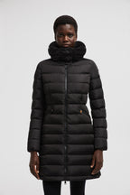 Flammette Long Down Jacket – crafted from nylon technique, the down coat has a feminine fit-and-flare silhouette, – LUX VERSE Luxury Designer Fashion Outlet
