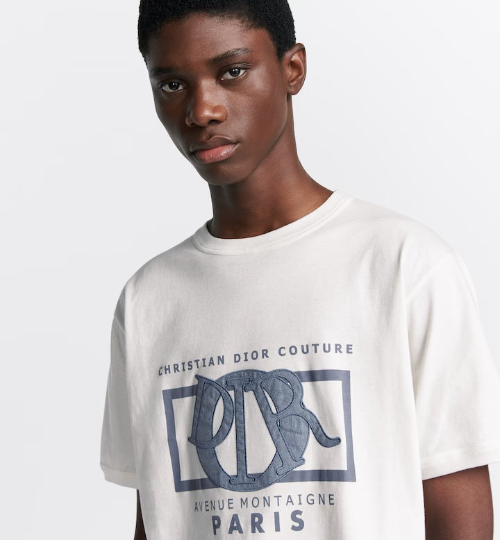 Relaxed-Fit T-Shirt – crafted in white cotton jersey, it features a classic ribbed crew neck – LUX VERSE Luxury Designer Fashion Outlet