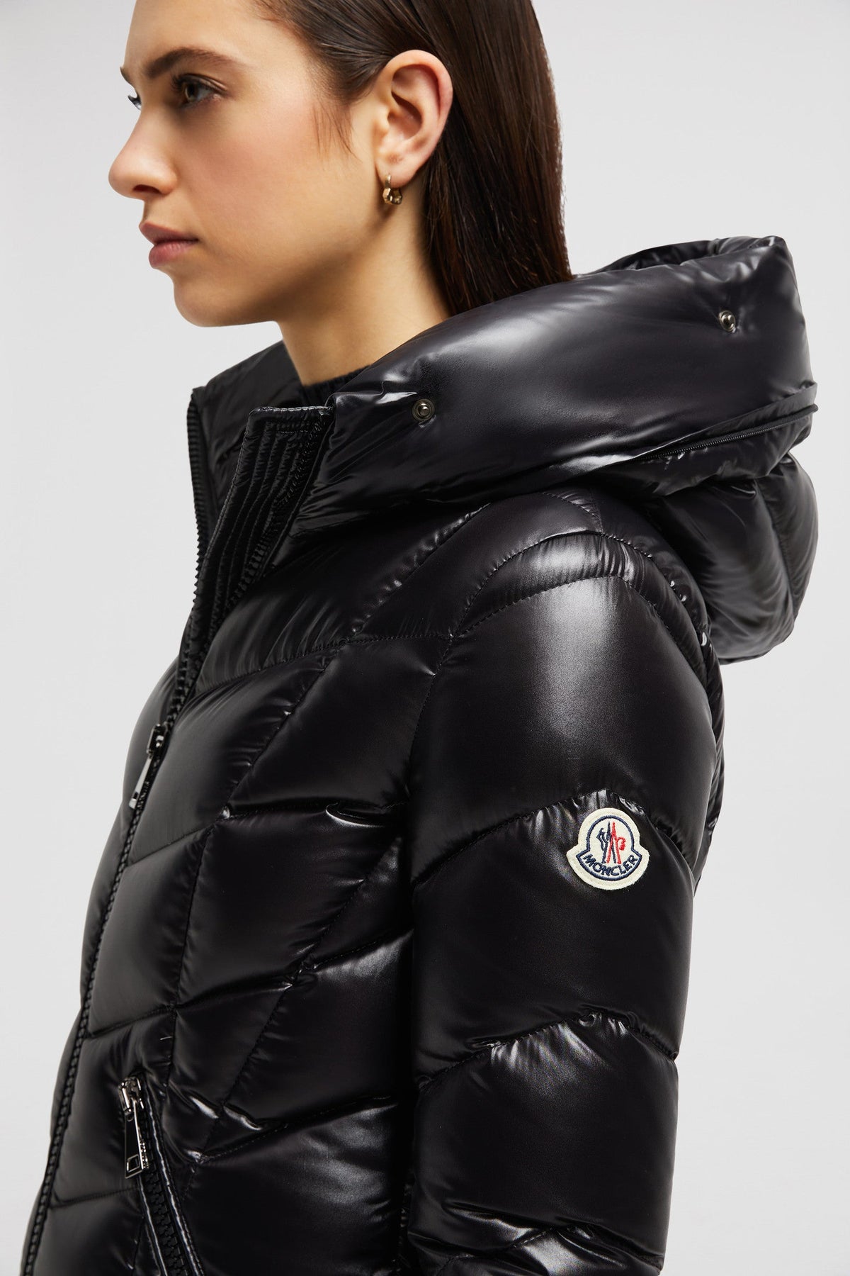 Fulmarus Long Down Jacket – the Fulmarus long down jacket is crafted in classic nylon laqué with graphic chevron – LUX VERSE Luxury Designer Fashion Outlet