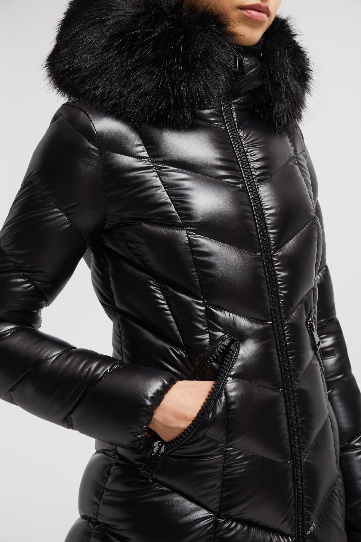Fulmarus Long Down Jacket – crafted from nylon laqué Nylon laqué lining Down-filled Hood with detachable – LUX VERSE Luxury Designer Fashion Outlet