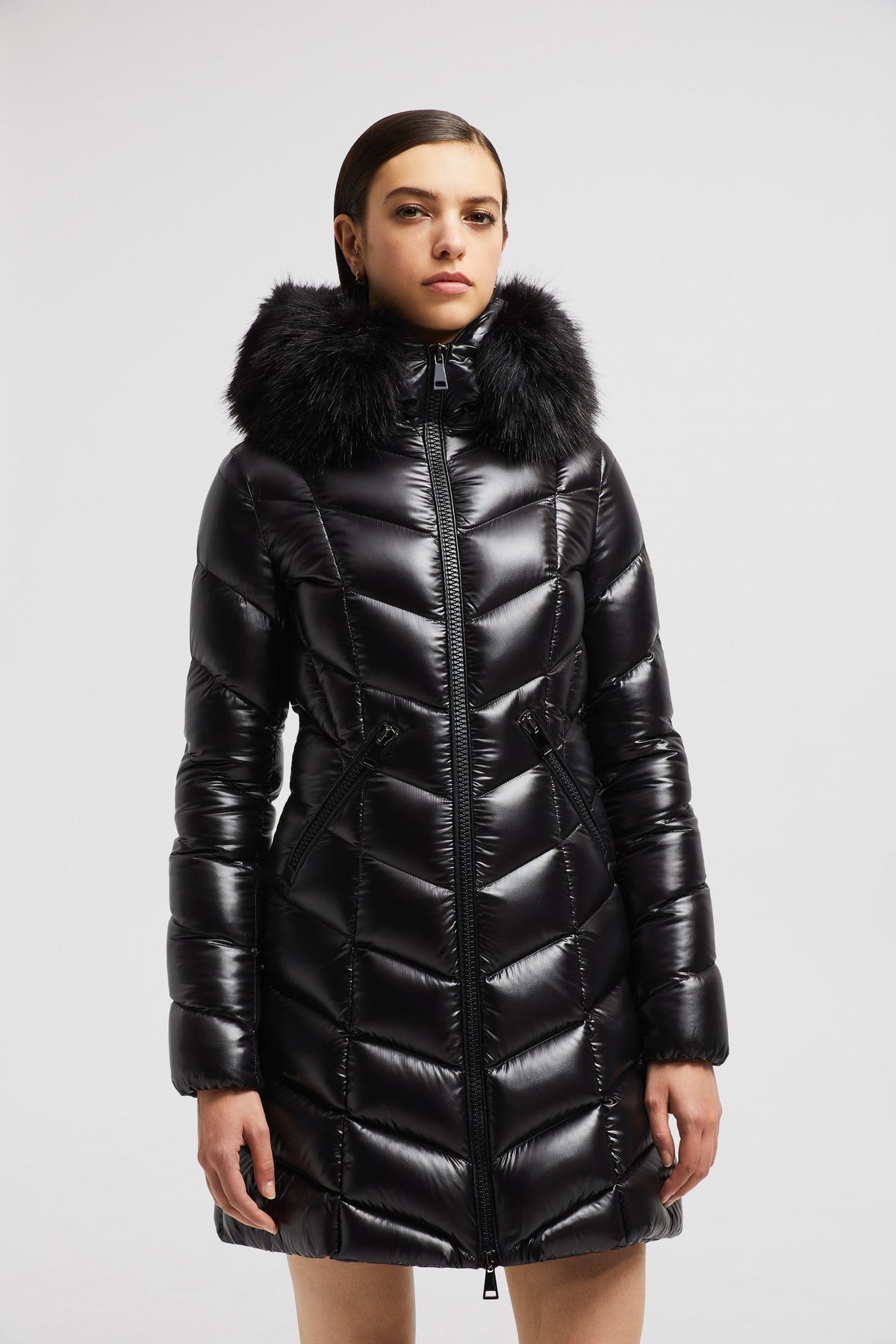 Fulmarus Long Down Jacket – crafted from nylon laqué Nylon laqué lining Down-filled Hood with detachable – LUX VERSE Luxury Designer Fashion Outlet