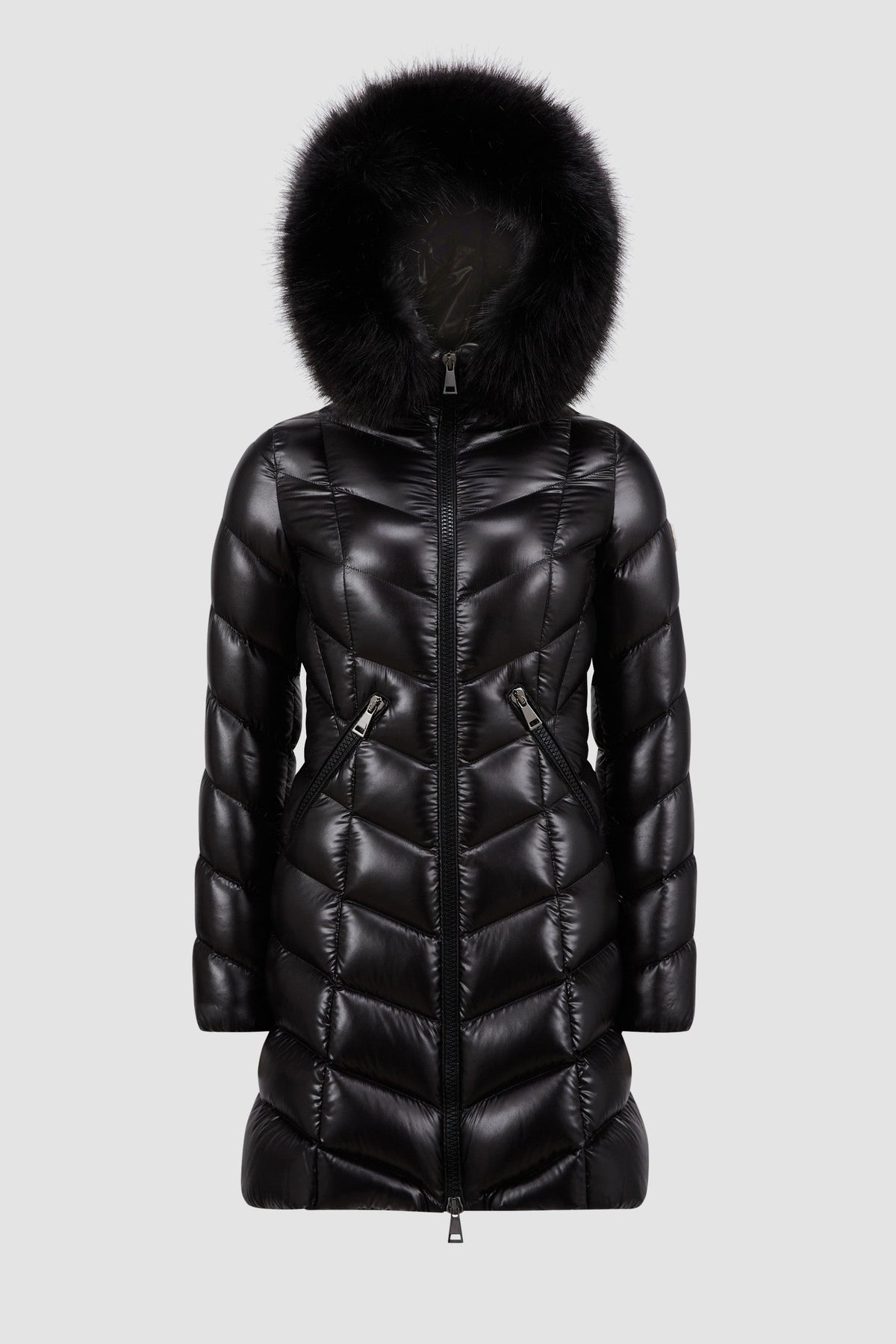 Fulmarus Long Down Jacket – the Fulmarus long down jacket is crafted in classic nylon laqué with graphic chevron – LUX VERSE Luxury Designer Fashion Outlet