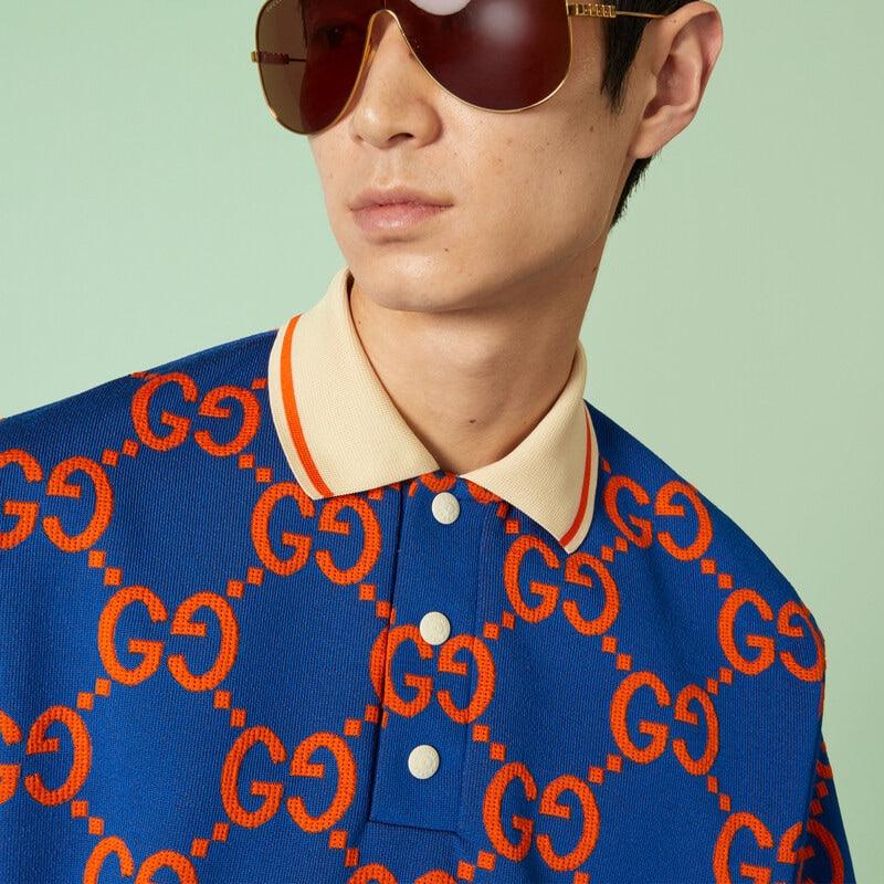GG cotton jacquard polo T-shirt – further exploring daywear possibilities, an interaction between vibrant textures and – LUX VERSE Luxury Designer Fashion Outlet
