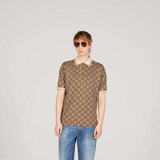 GG cotton silk polo shirt
