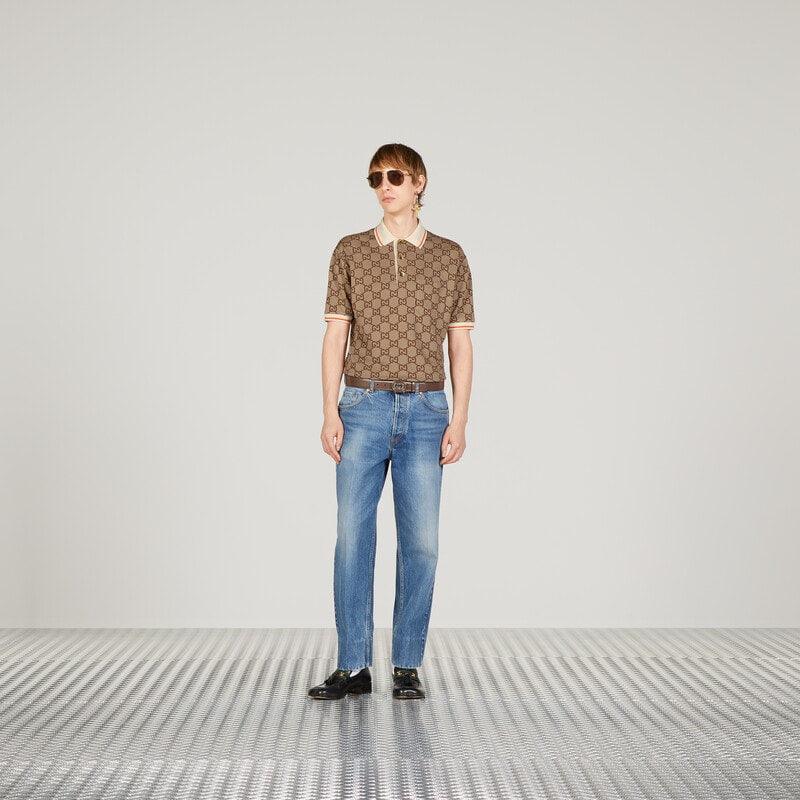 GG cotton silk polo shirt – an homage to Founder Guccio originally created in the 1930s, the distinctive – LUX VERSE Luxury Designer Fashion Outlet