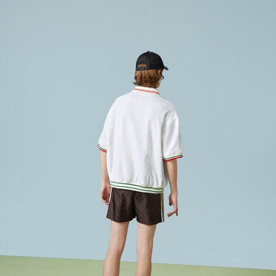GG cotton terry cloth polo with Web - LUX VERSE - Luxury designer fashion outlet
