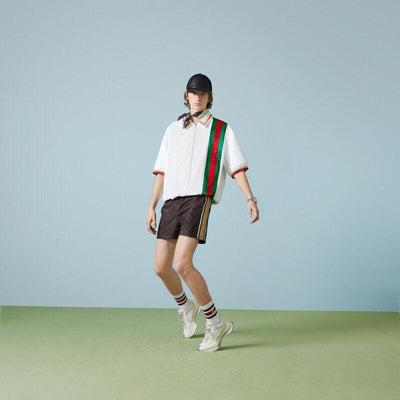GG cotton terry cloth polo with Web - LUX VERSE - Luxury designer fashion outlet