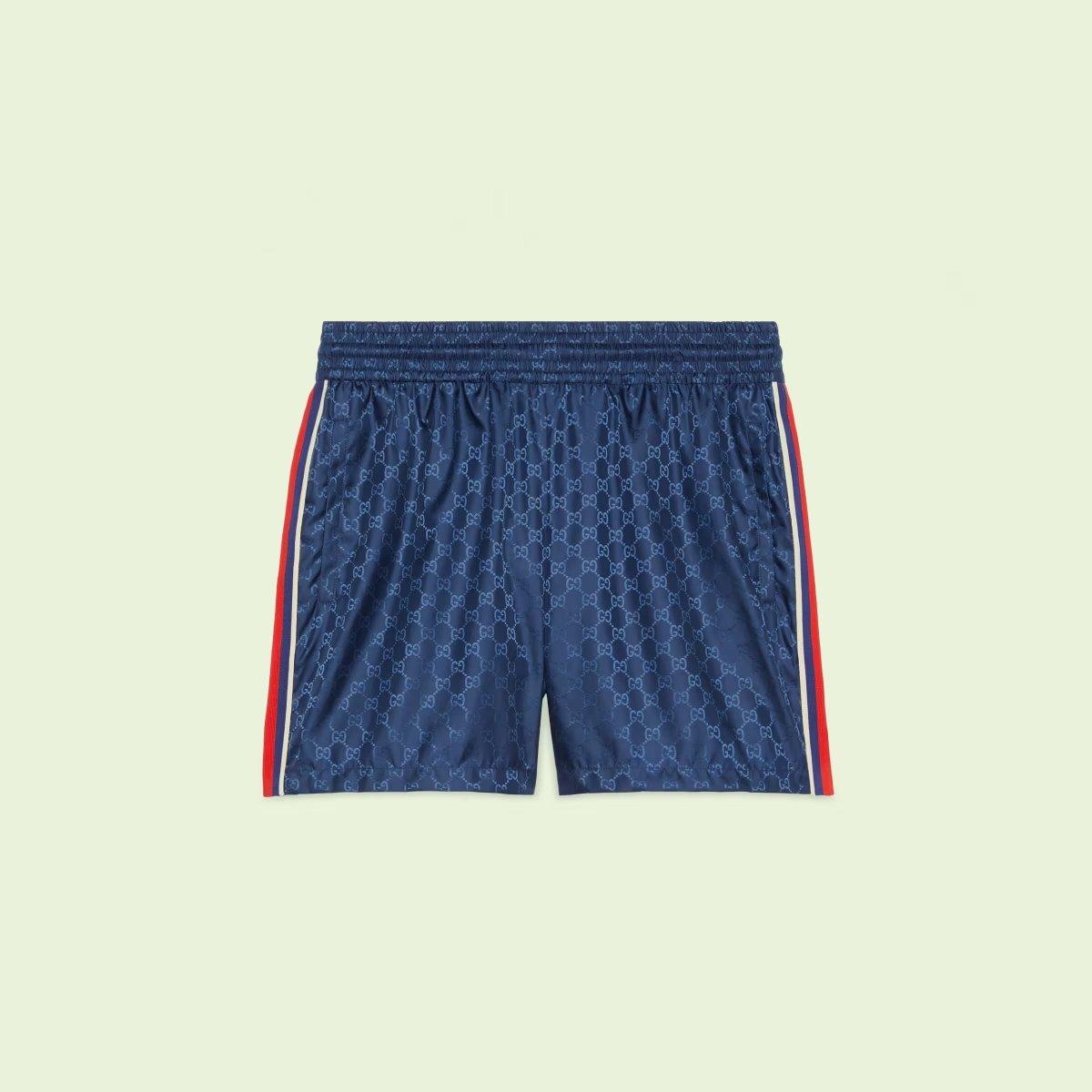 GG jacquard nylon swim shorts – sophisticated and subtle patterns decorate a selection of styles for the Love – LUX VERSE Luxury Designer Fashion Outlet