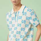 GG knit cotton piquet polo – vivid patterns animate essential designs, evoking a warm-weather feeling – LUX VERSE Luxury Designer Fashion Outlet