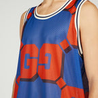 GG print mesh tank top – sportswear is crafted with metallic and evening fabrics, producing a series of – LUX VERSE Luxury Designer Fashion Outlet
