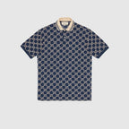 Gg Stretch Cotton Polo – the GG motif is reworked into an allover embroidery, contrasting this polo's dark – LUX VERSE Luxury Designer Fashion Outlet