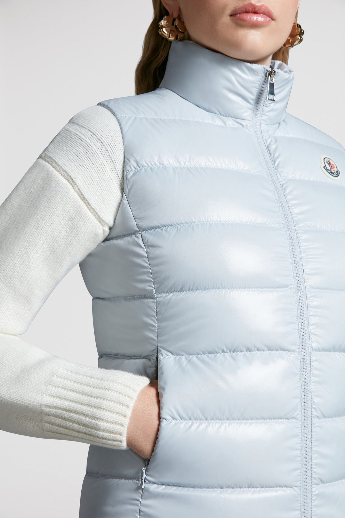 Moncler Ghany Down Vest – crafted from nylon laqué, the down vest is perfect for the city during the – LUX VERSE Luxury Designer Fashion Outlet