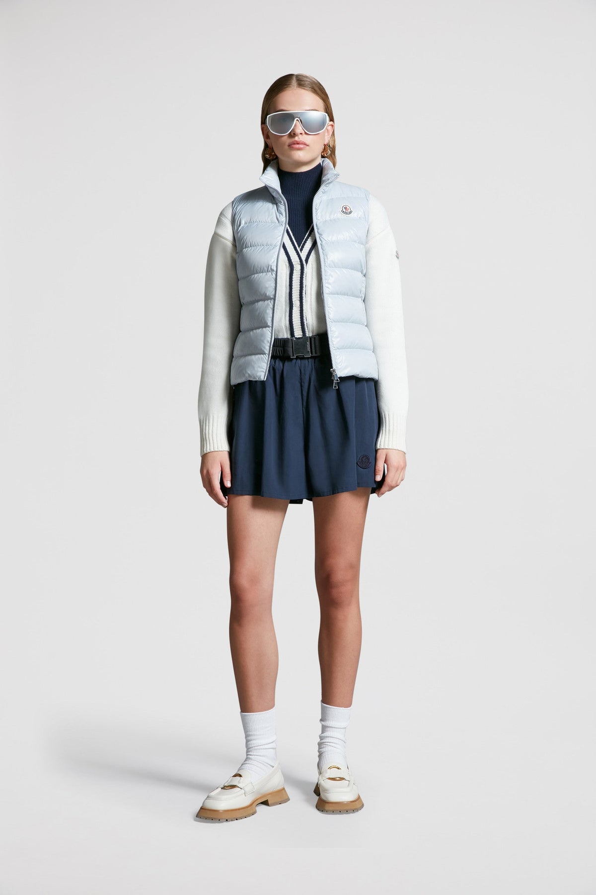 Ghany Down Vest – crafted from nylon laqué Nylon laqué lining Down-filled and boudin-quilted Zipper – LUX VERSE Luxury Designer Fashion Outlet