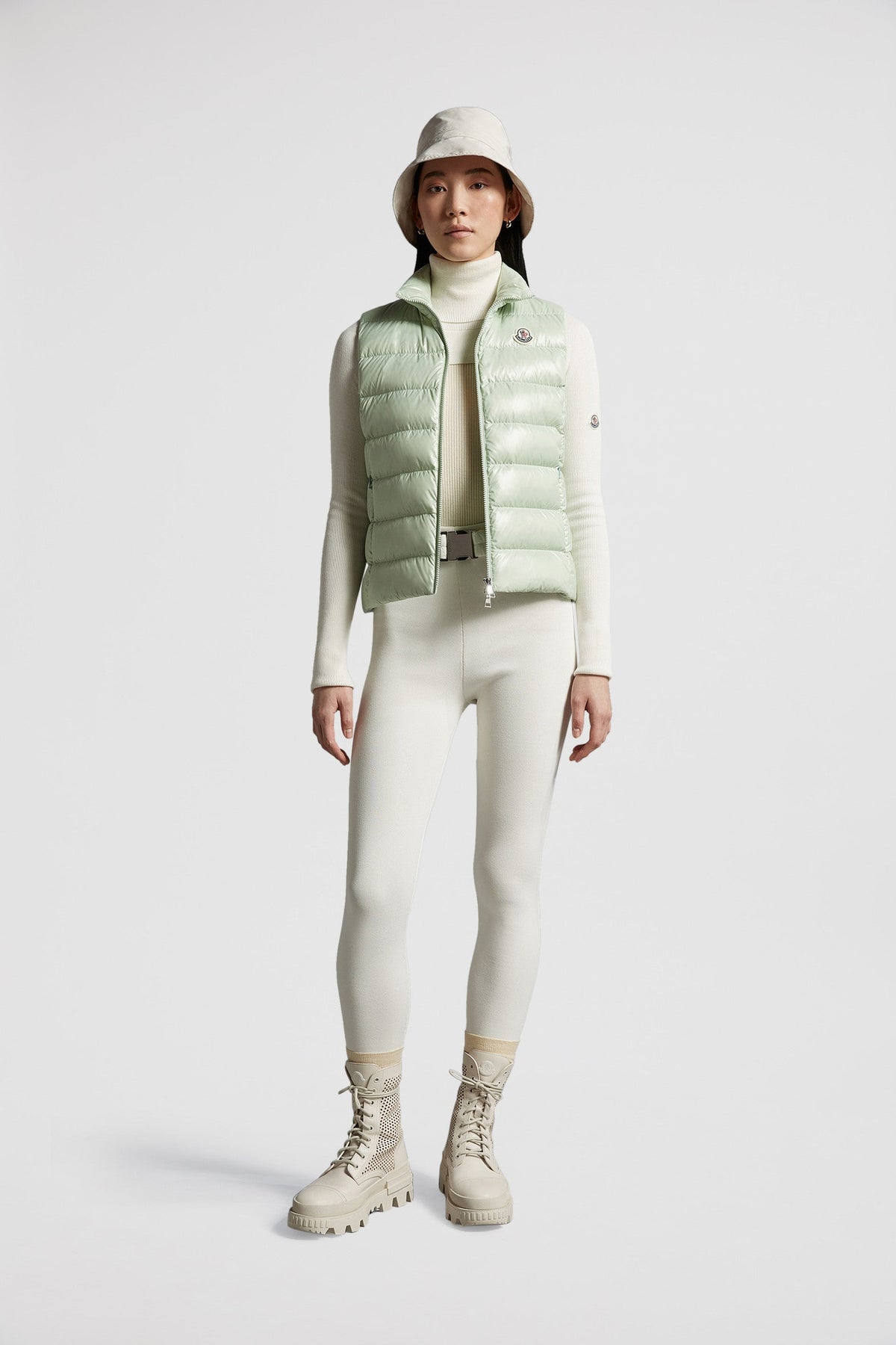 Ghany Down Classic Vest – crafted from nylon laqué Nylon laqué lining Down-filled and boudin-quilted Zipper – LUX VERSE Luxury Designer Fashion Outlet