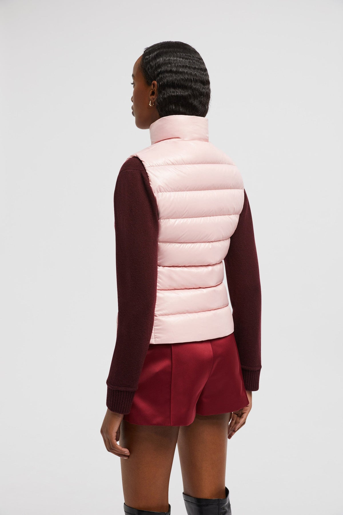 Ghany Down Classic Vest – crafted from nylon laqué Nylon laqué lining Down-filled and boudin-quilted Zipper – LUX VERSE Luxury Designer Fashion Outlet