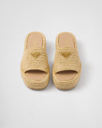 Crochet flatform slides – a simple yet sophisticated crochet pattern enhances the design of these flatform – LUX VERSE Luxury Designer Fashion Outlet