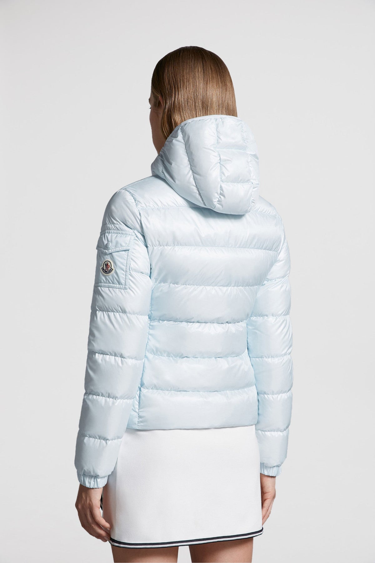 Gles Short Down Jacket – crafted from longue saison Longue saison lining Down-filled Hood Inner front flap – LUX VERSE Luxury Designer Fashion Outlet
