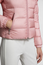 Gles Short Down Jacket – crafted from longue saison Longue saison lining Down-filled Hood Inner front flap – LUX VERSE Luxury Designer Fashion Outlet
