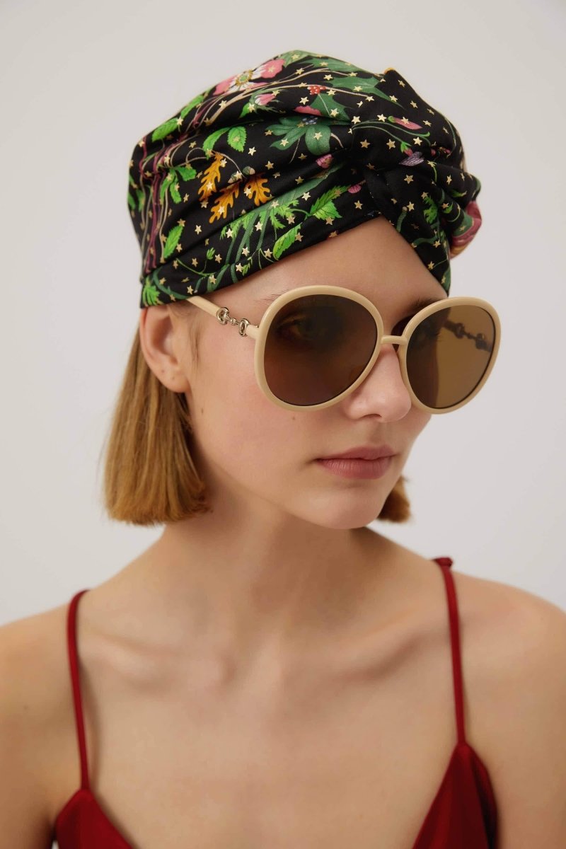 Beige sunglasses with horsebit detail – for the first time, the iconic Horsebit, is interpreted in the Eyewear – LUX VERSE Luxury Designer Fashion Outlet