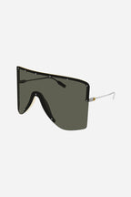 Black bold 80s inspired mask sunglasses – the bold spirit of the 80's inspired this masculine style conceived for a man – LUX VERSE Luxury Designer Fashion Outlet