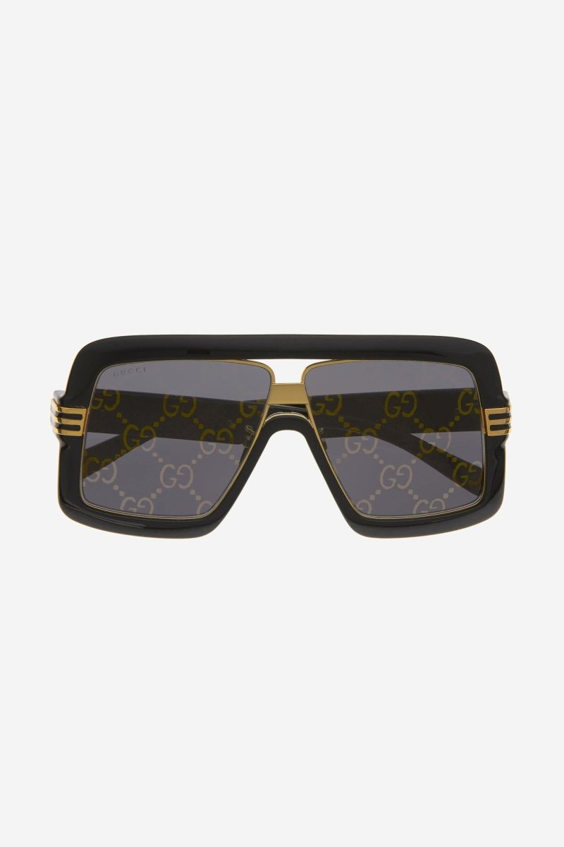 Black bold 80s inspired sunglasses – the bold spirit of the 80's inspired this masculine style conceived for a man – LUX VERSE Luxury Designer Fashion Outlet
