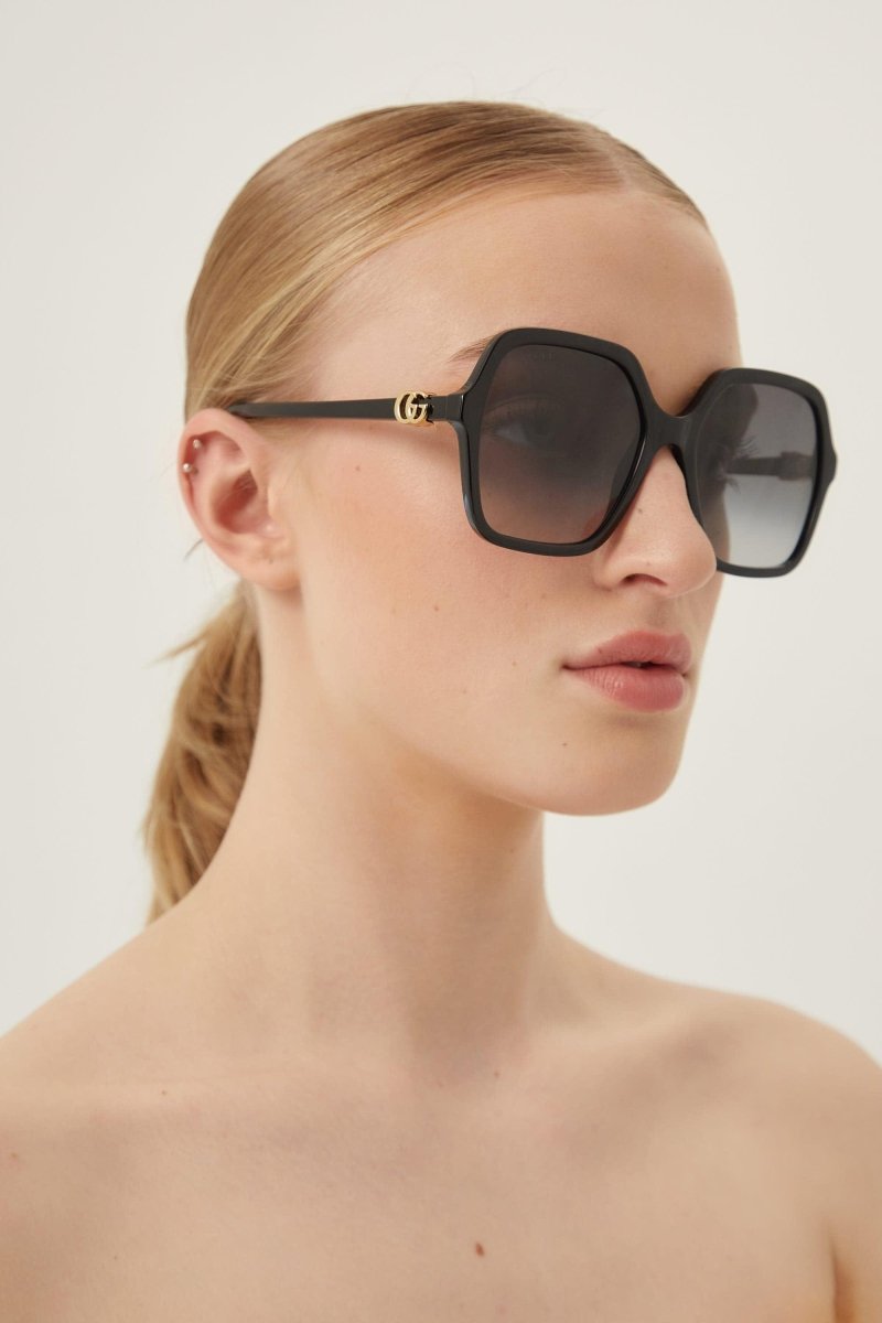 Black square sunglasses – super feminine and easy-to-wear square shape in full acetate – LUX VERSE Luxury Designer Fashion Outlet