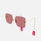 Gucci chain gold squared sunglasses with charms