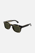 Clip on black sunglasses – metal foldable clip-on – LUX VERSE Luxury Designer Fashion Outlet