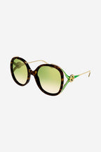 Fork acetate green sunglasses – the SKUs are enriched with enamel details recalling the institutional web – LUX VERSE Luxury Designer Fashion Outlet